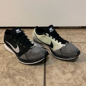 Nike Flyknit Racer Black, White, and Volt Men’s 9.5